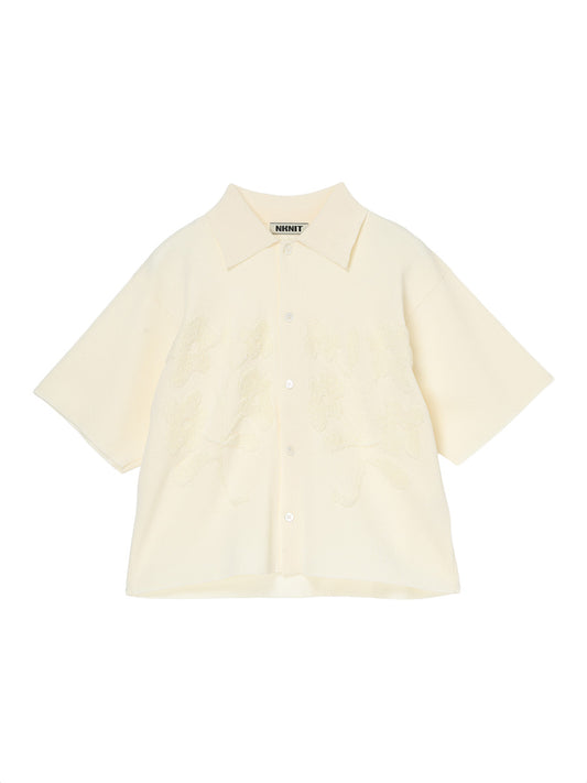 flower jacquard KNIT shirt
