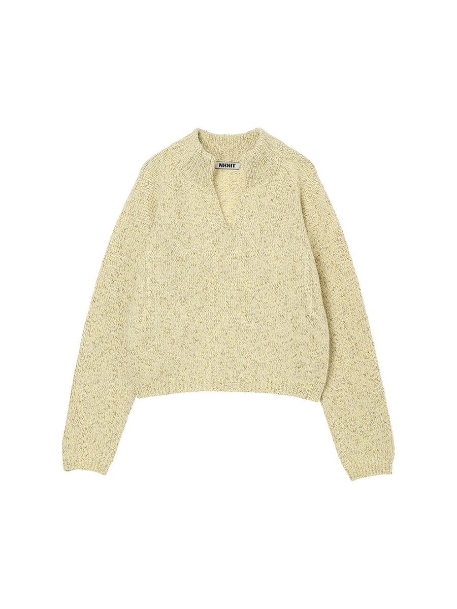 mix color high neck skipper KNIT