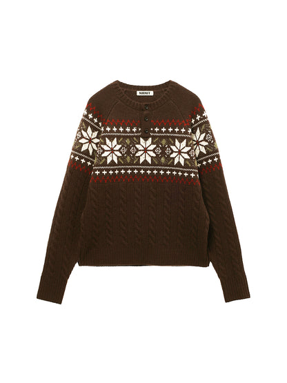 nordic pattern henley KNIT