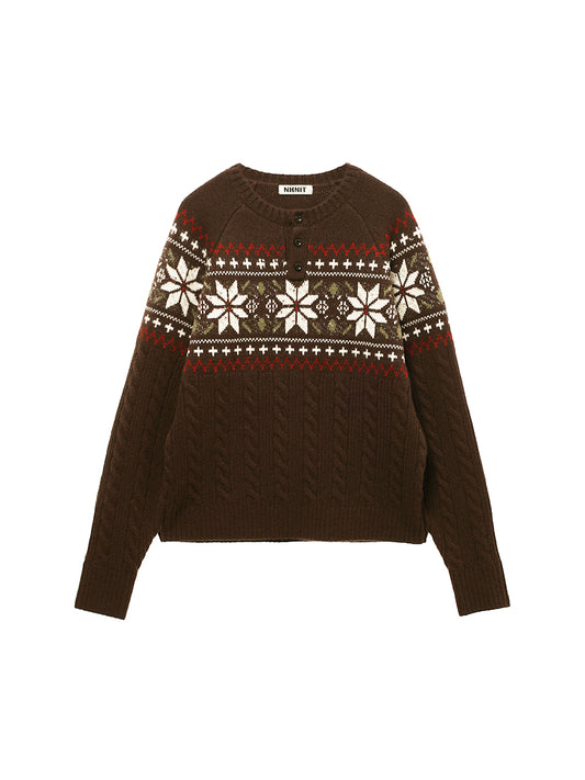 nordic pattern henley KNIT