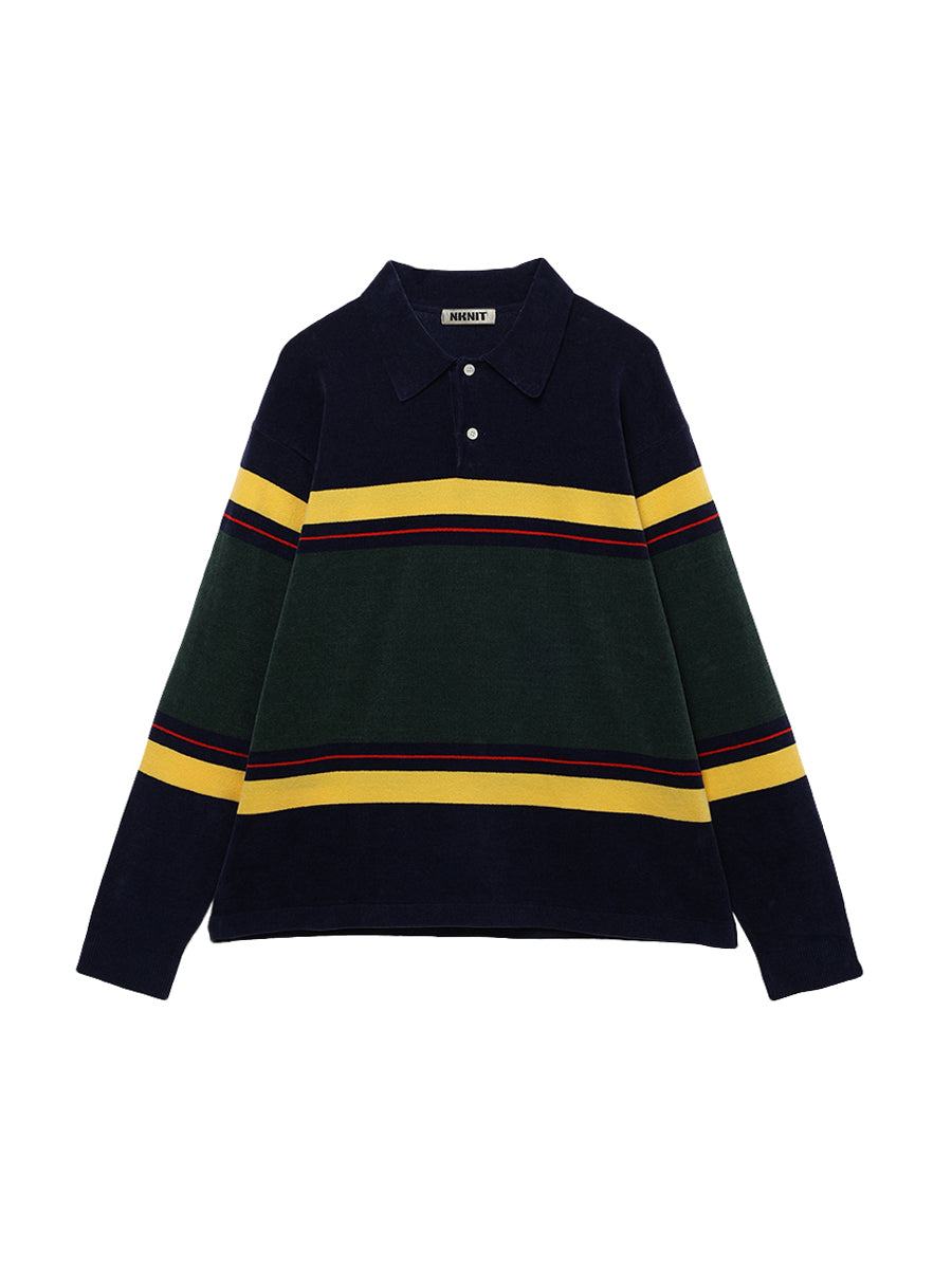 velvet touch KNIT polo shirt
