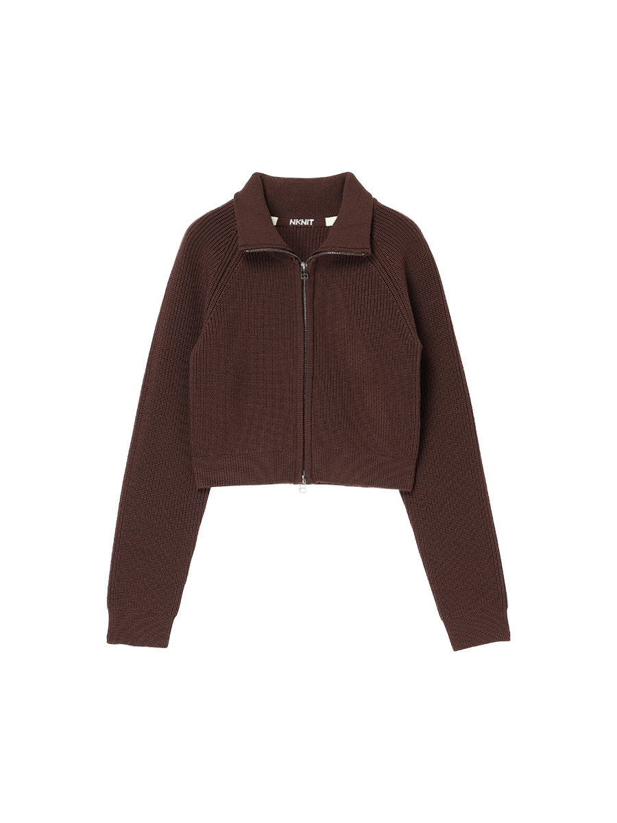 zip-up high neck KNIT【mini】