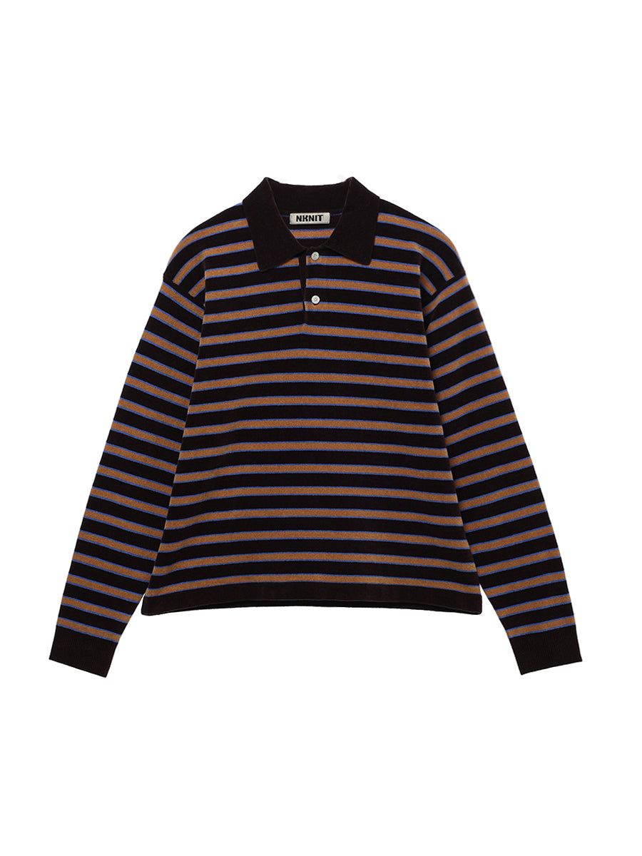 velvet touch KNIT polo shirt