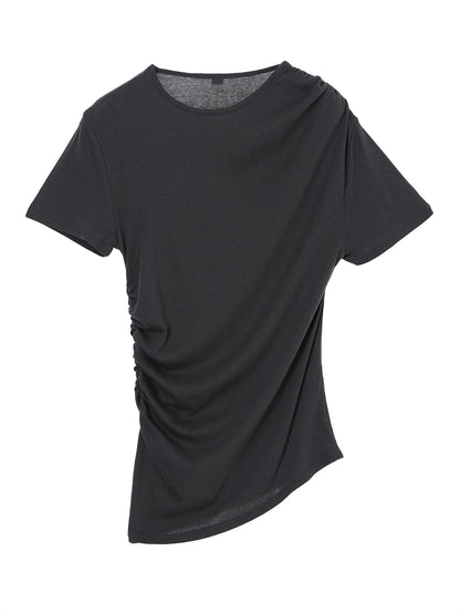 cotton/cashmere asymmetry  gatherT-shirt