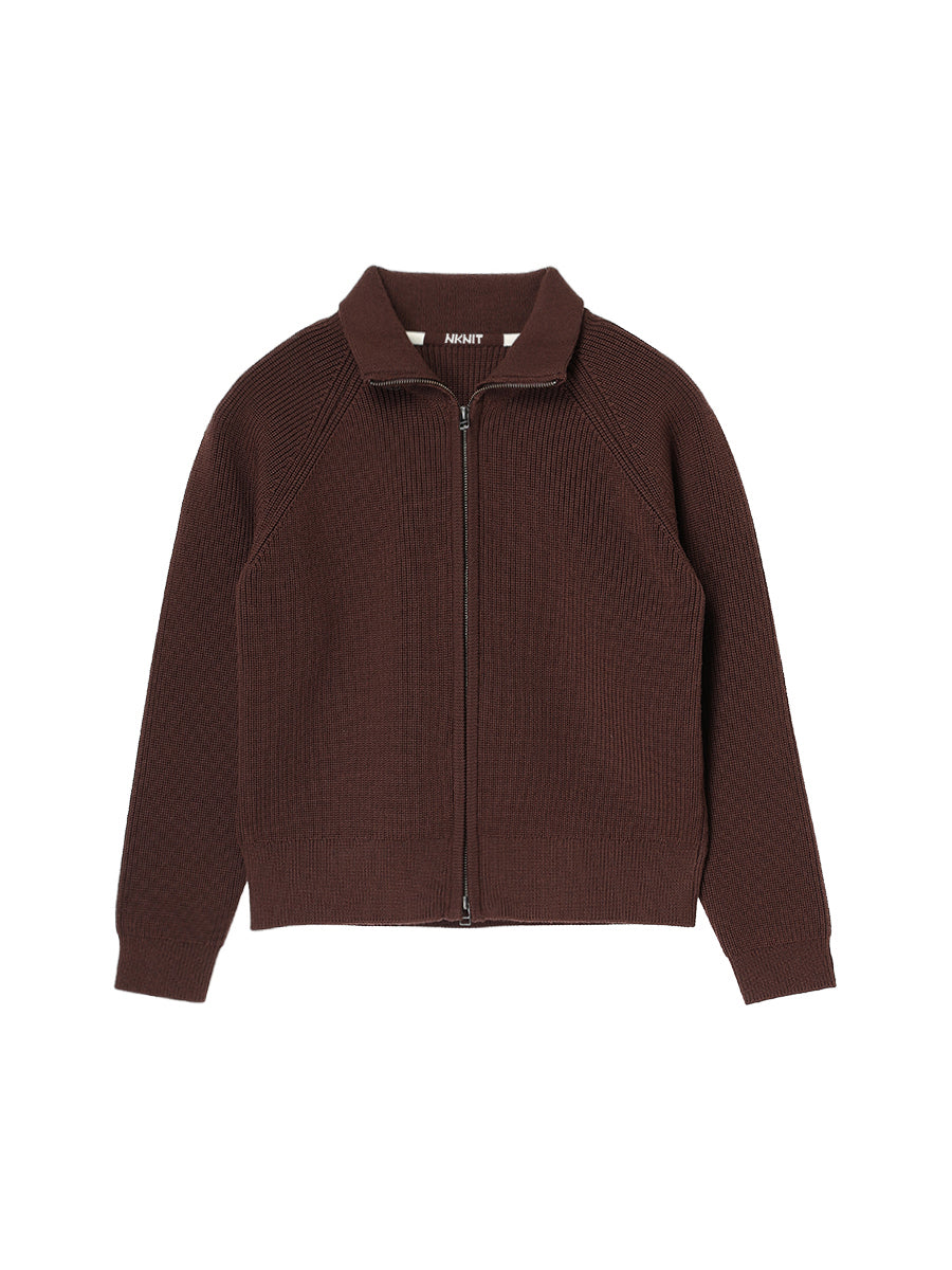 zip-up high neck KNIT【large】