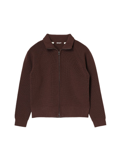 zip-up high neck KNIT【large】