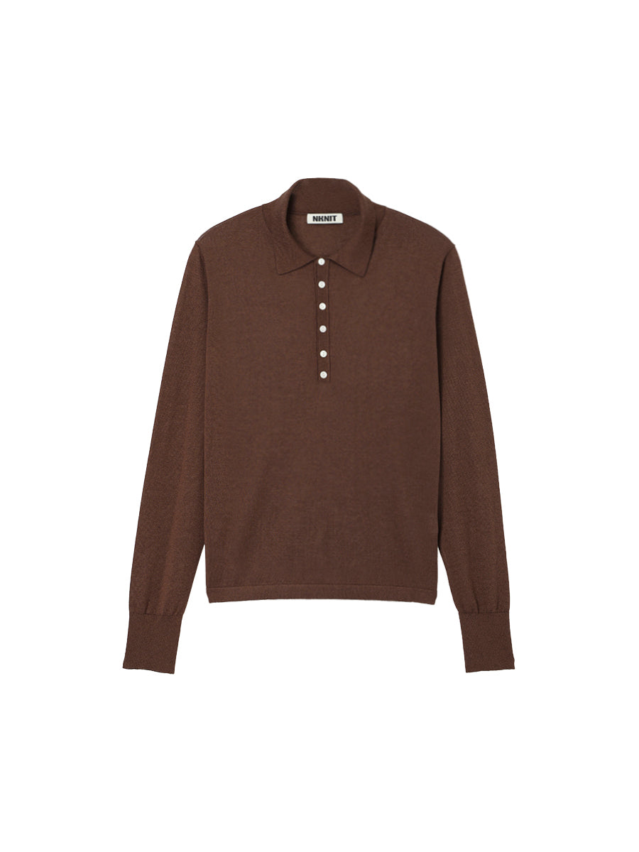 cashmere/silk high gauge KNIT polo shirt