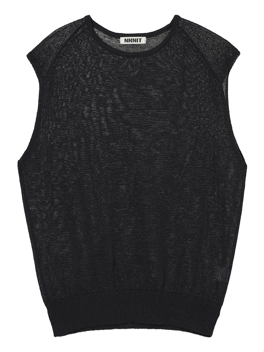 crispy cotton sleeveless KNIT