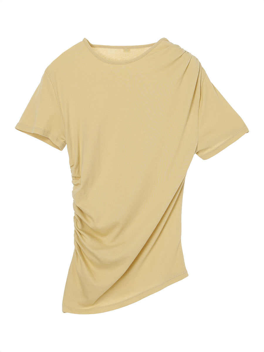 【新品】NKNIT cotton/cashmere asymmetry Tシャツ cotton/cashmere asymmetry gatherT-shirt – NKNIT