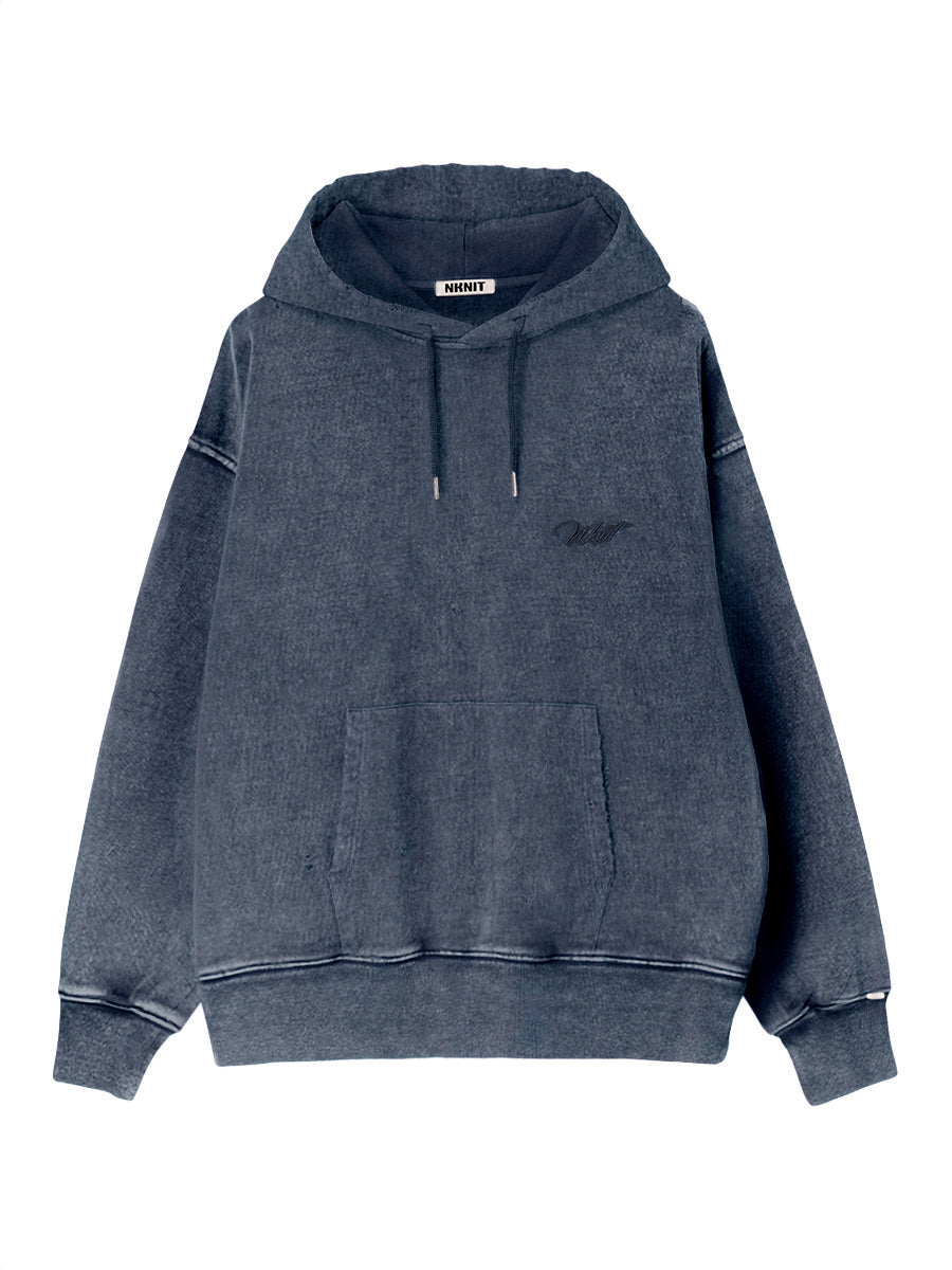 【美品】 NKNIT/ロゴジップフーディ embroidery logo used finish zip hoodie【medium】 – NKNIT