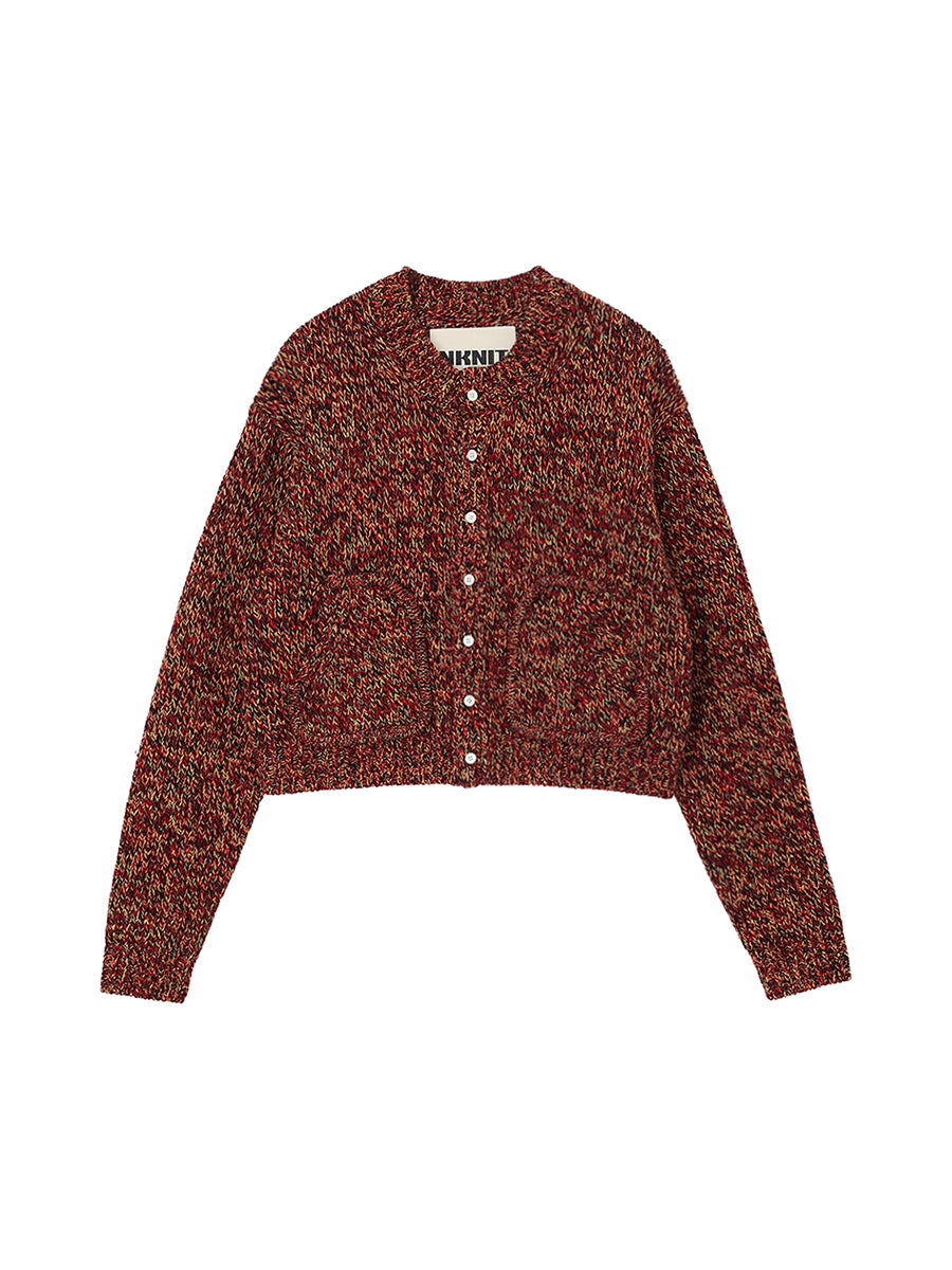 mix color KNIT cardigan