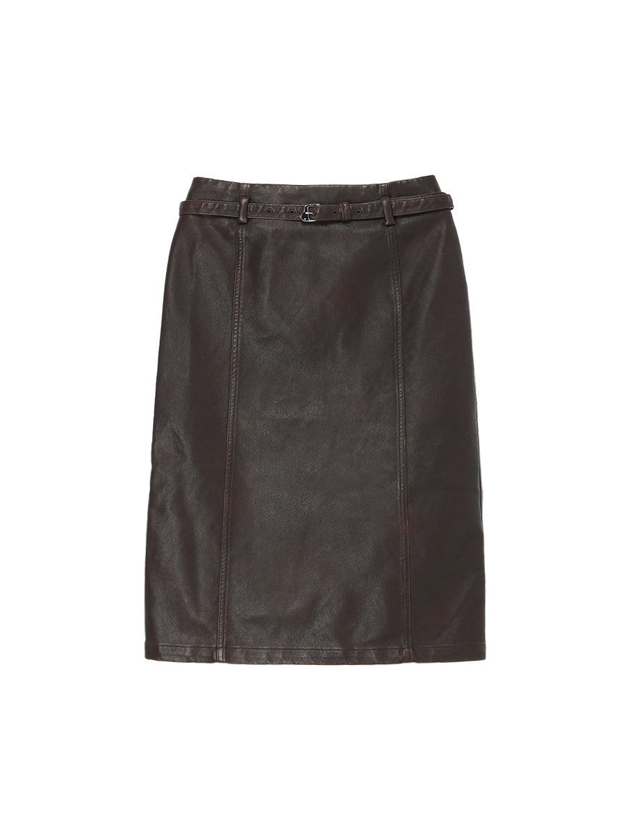 washed finish tight skirt