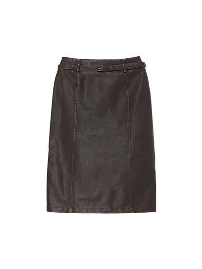 washed finish tight skirt