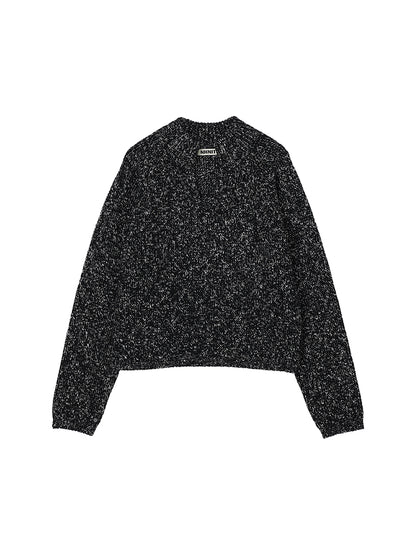 mix color high neck skipper KNIT