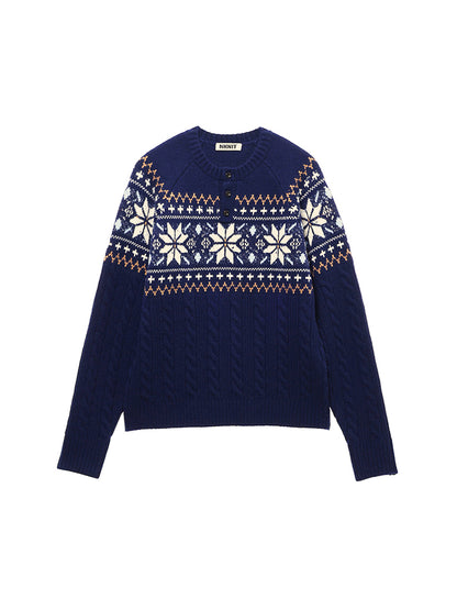 nordic pattern henley KNIT