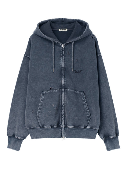 embroidery logo used finish zip hoodie【large】