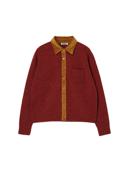 corduroy collar KNIT shirt