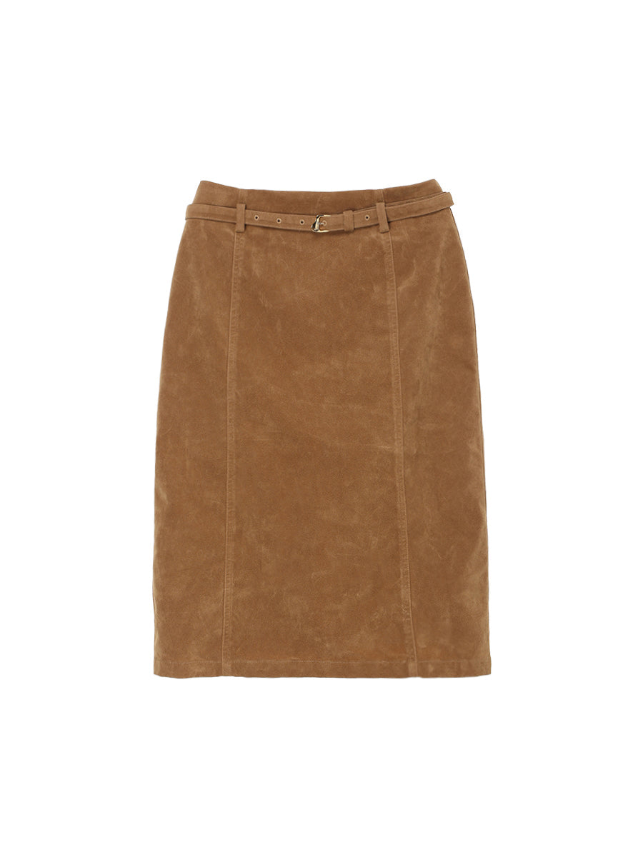 washed finish tight skirt