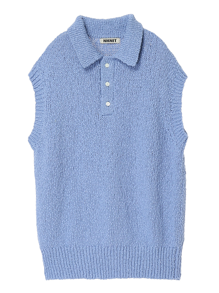 sleeveless KNIT  polo shirt