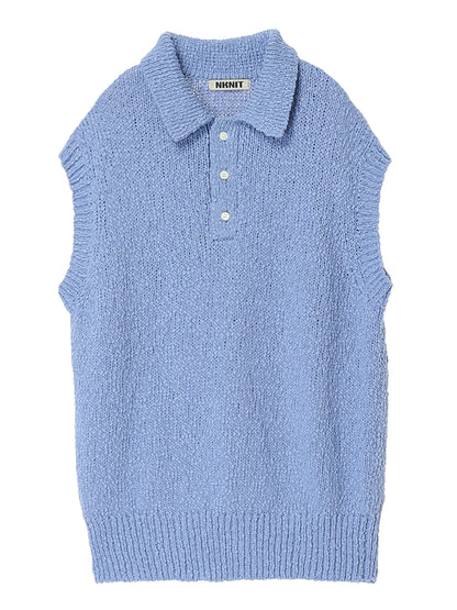 sleeveless KNIT  polo shirt