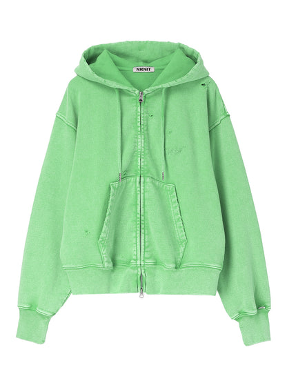 embroidery logo used finish zip hoodie【medium】