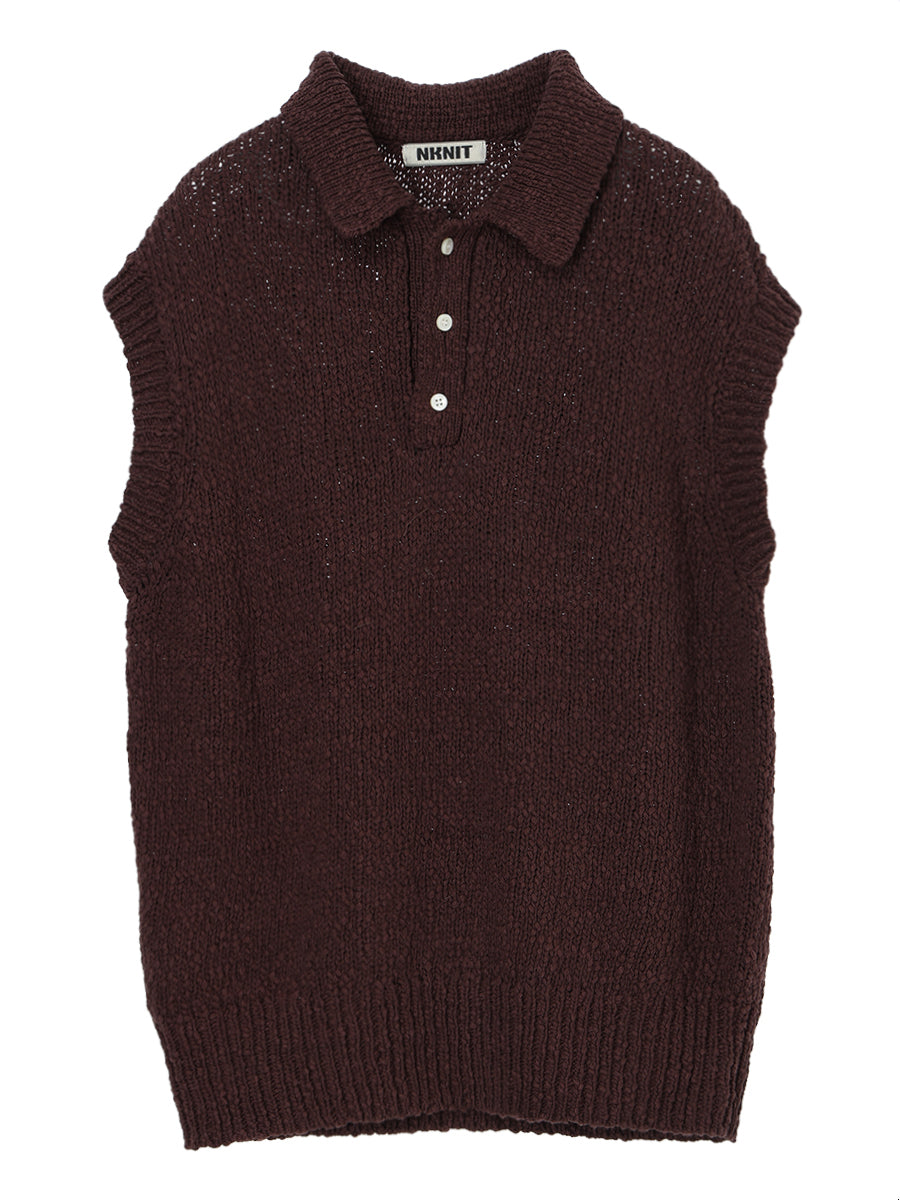 sleeveless KNIT  polo shirt