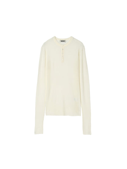 sheer rib henley KNIT