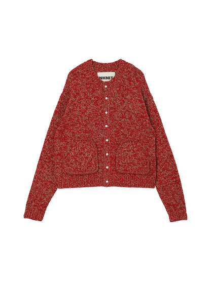 mix color KNIT cardigan
