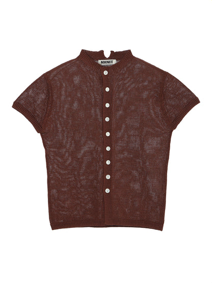 mock neck KNIT cardigan