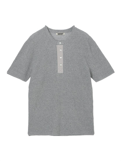 waffle henry neck KNIT