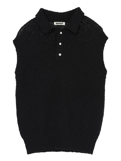 sleeveless KNIT  polo shirt