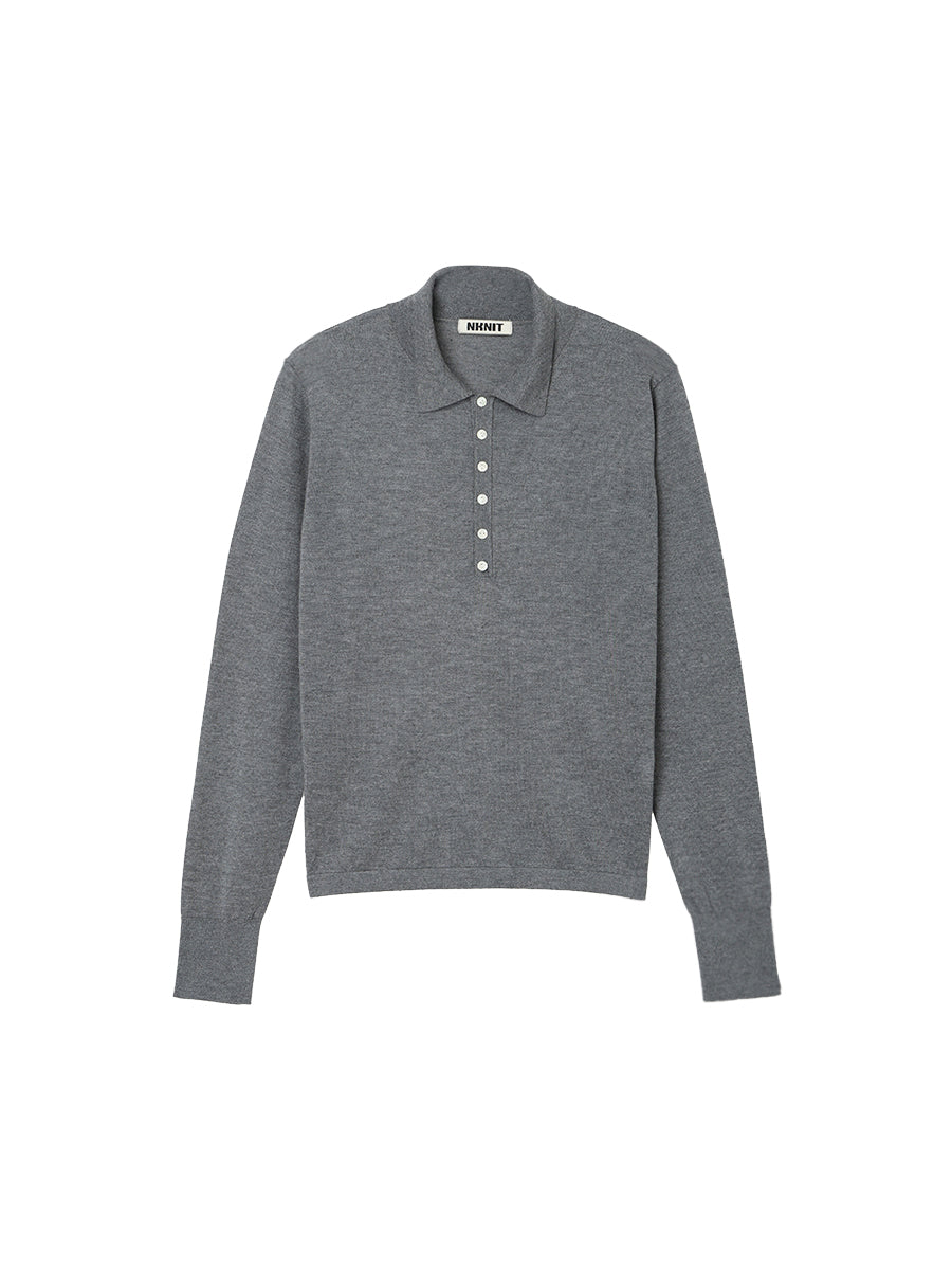 cashmere/silk high gauge KNIT polo shirt
