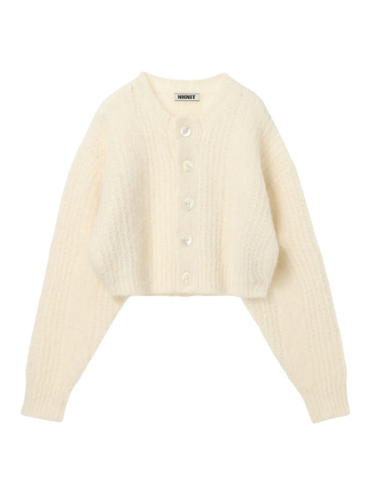 alpaca mix striped KNIT cardigan