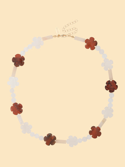flower stone necklace