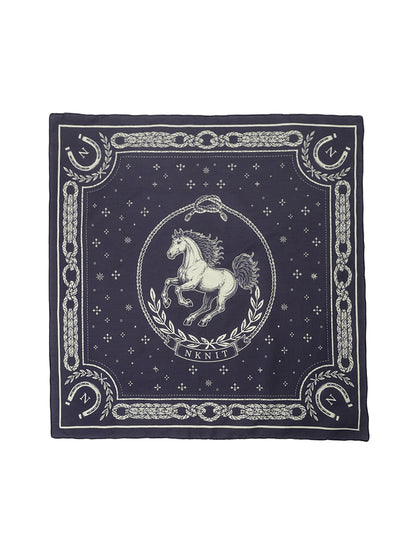 horse motif silk blend scarf