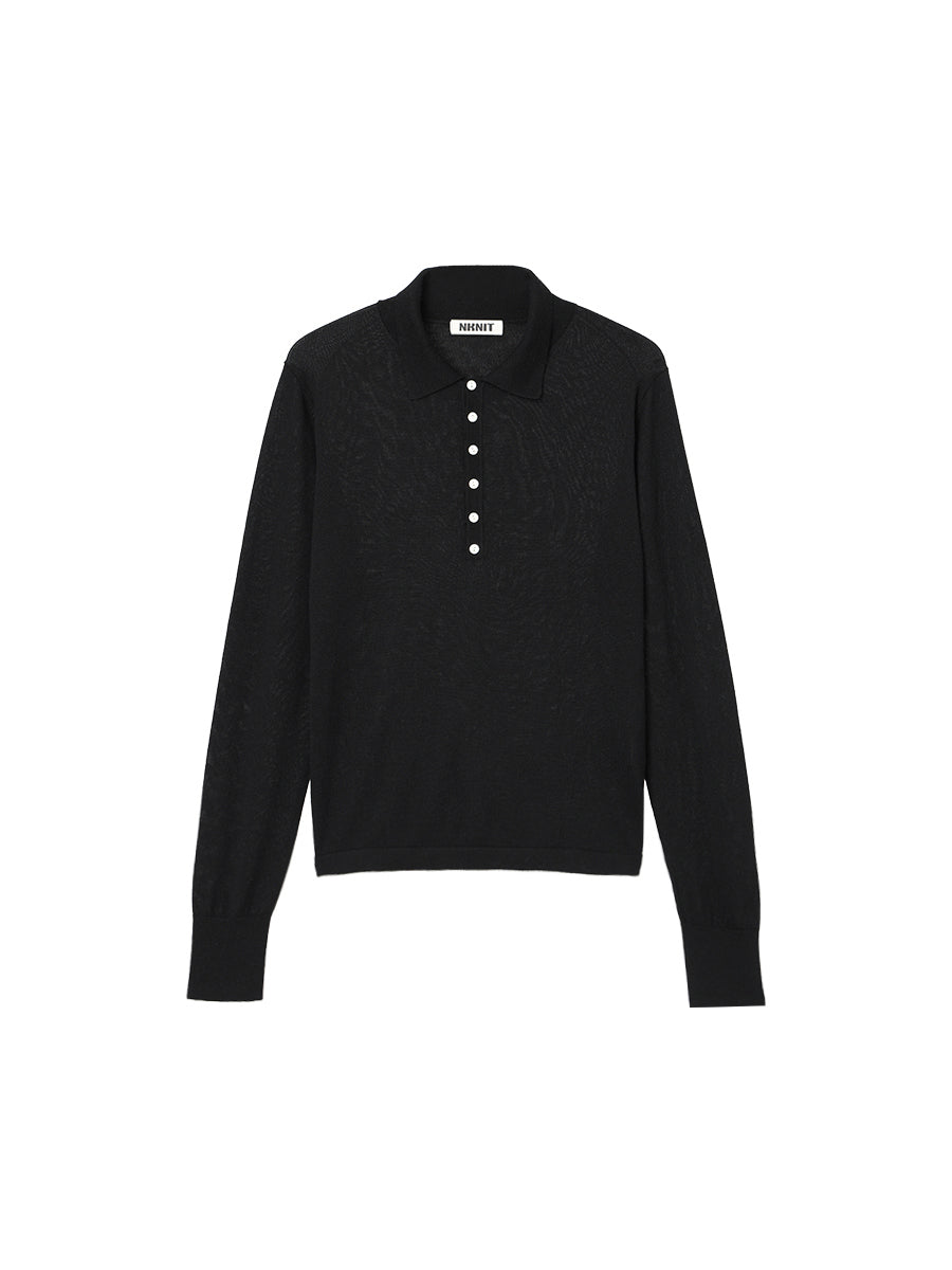 cashmere/silk high gauge KNIT polo shirt