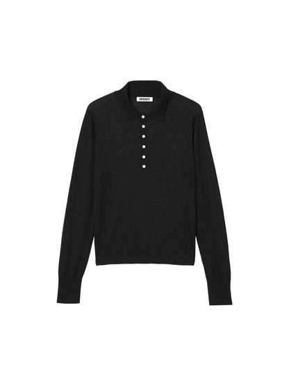 cashmere/silk high gauge KNIT polo shirt