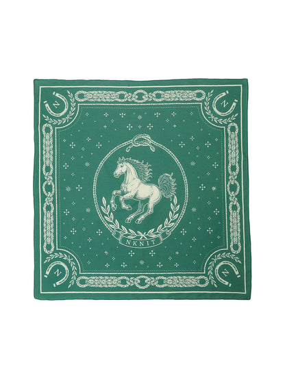 horse motif silk blend scarf