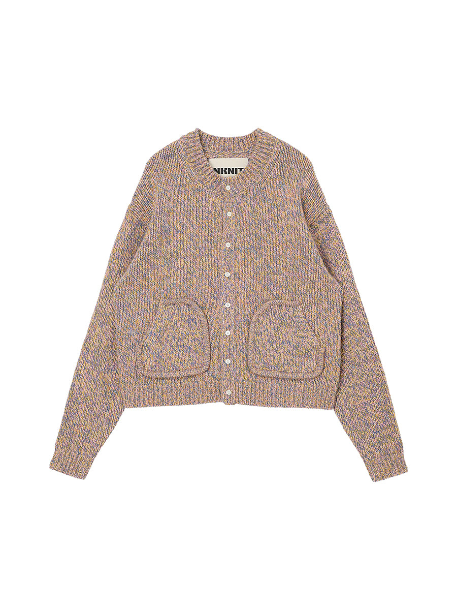 mix color KNIT cardigan