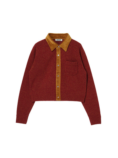 corduroy collar KNIT shirt