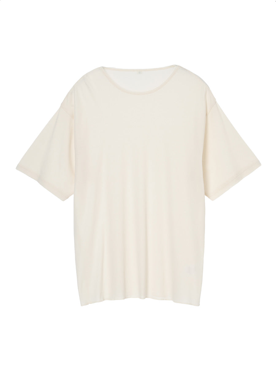 cotton/cashmere feathery T-shirt (big) – NKNIT