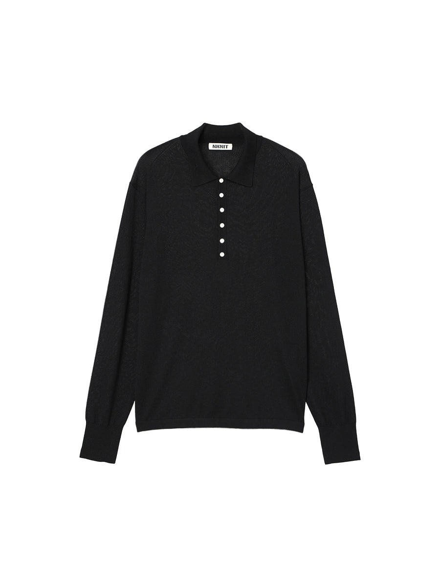 cashmere/silk high gauge KNIT polo shirt