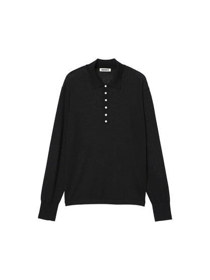 cashmere/silk high gauge KNIT polo shirt