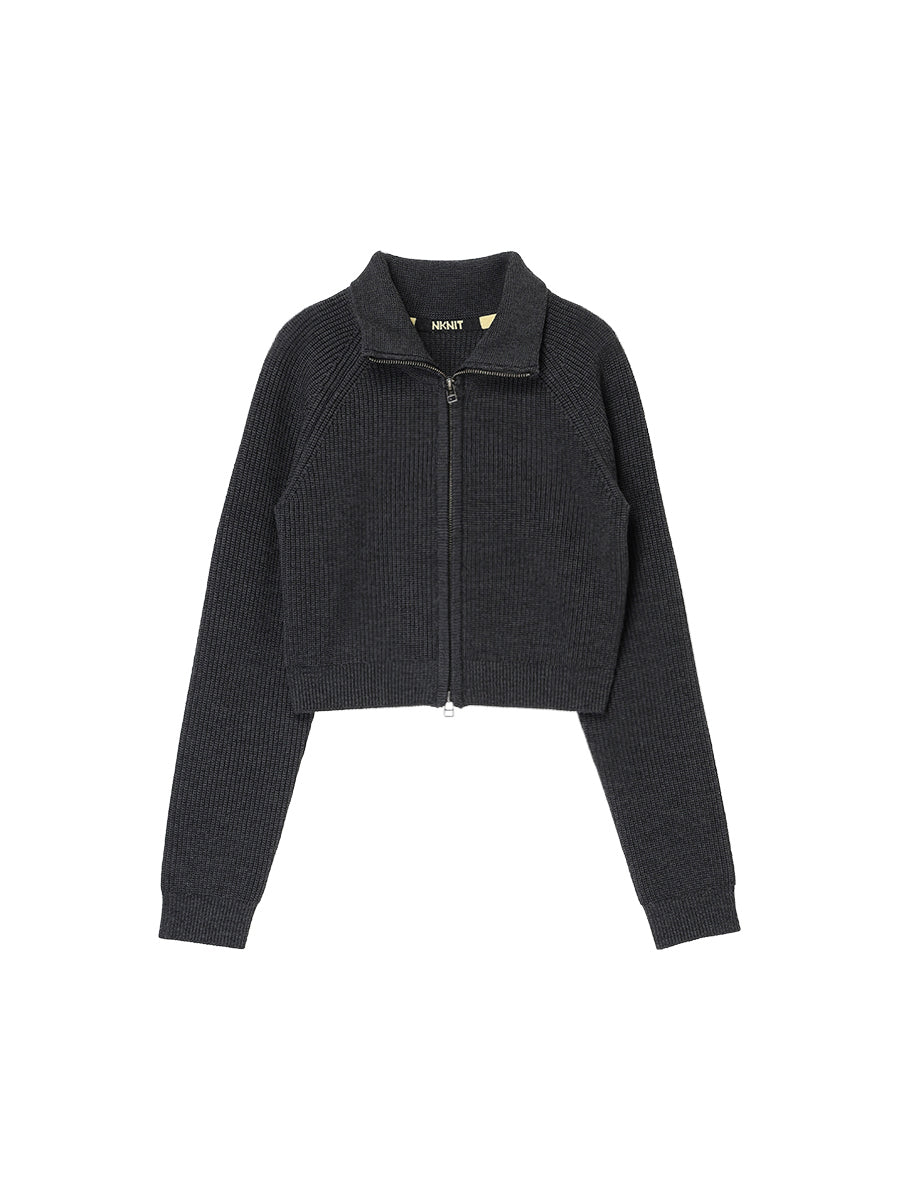 zip-up high neck KNIT【mini】