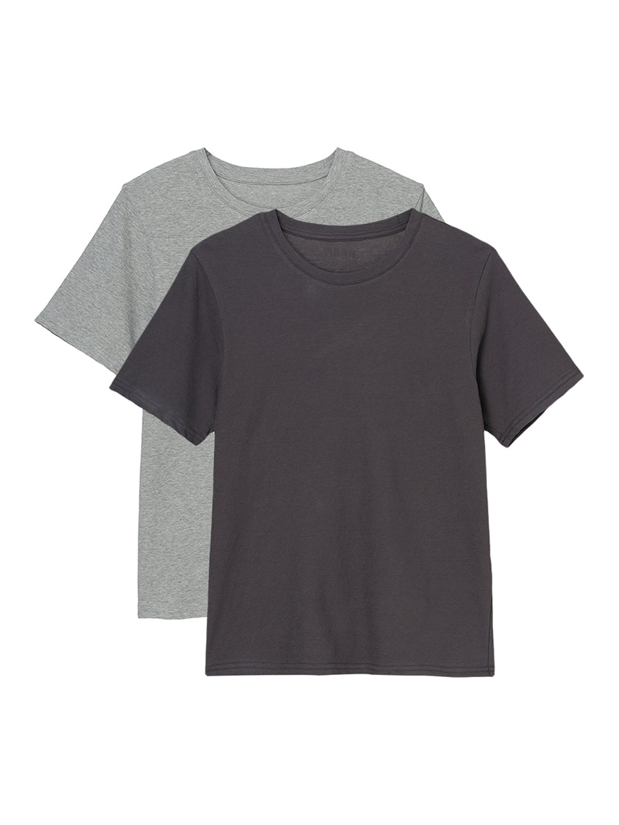 washed cotton t-shirt  2 pcses set