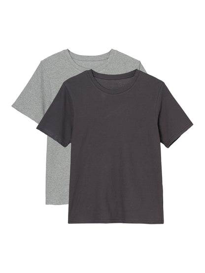 washed cotton t-shirt  2 pcses set