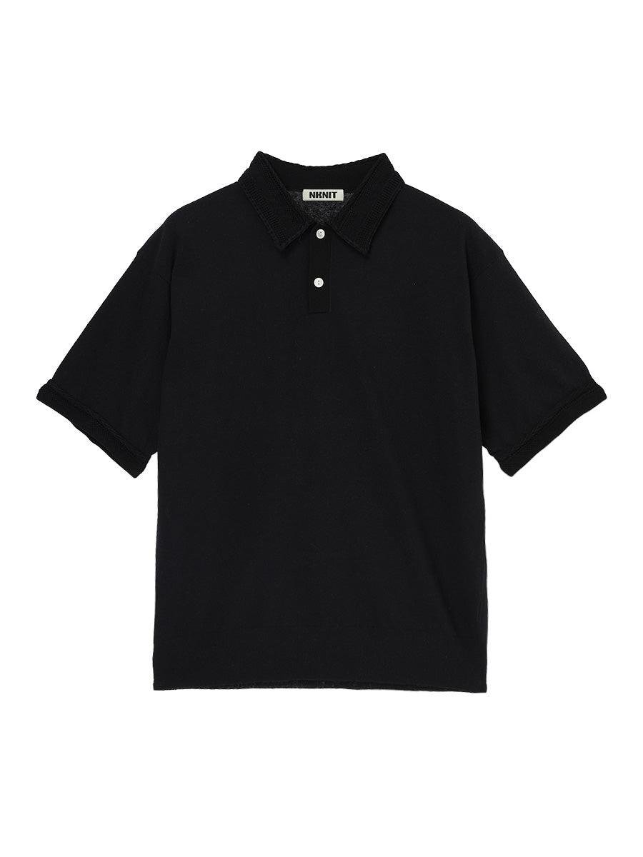 pattern collar KNIT polo shirt