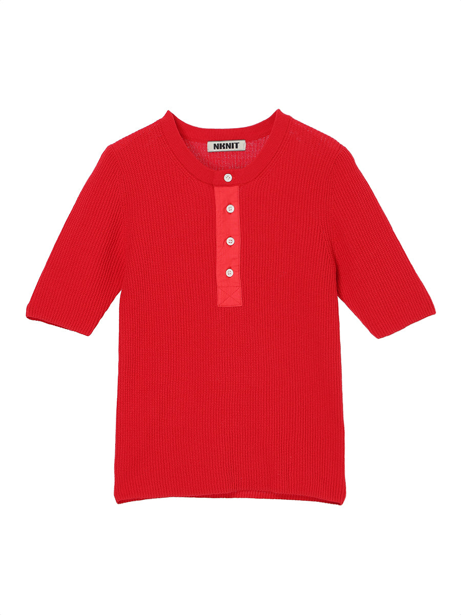 waffle henry neck KNIT