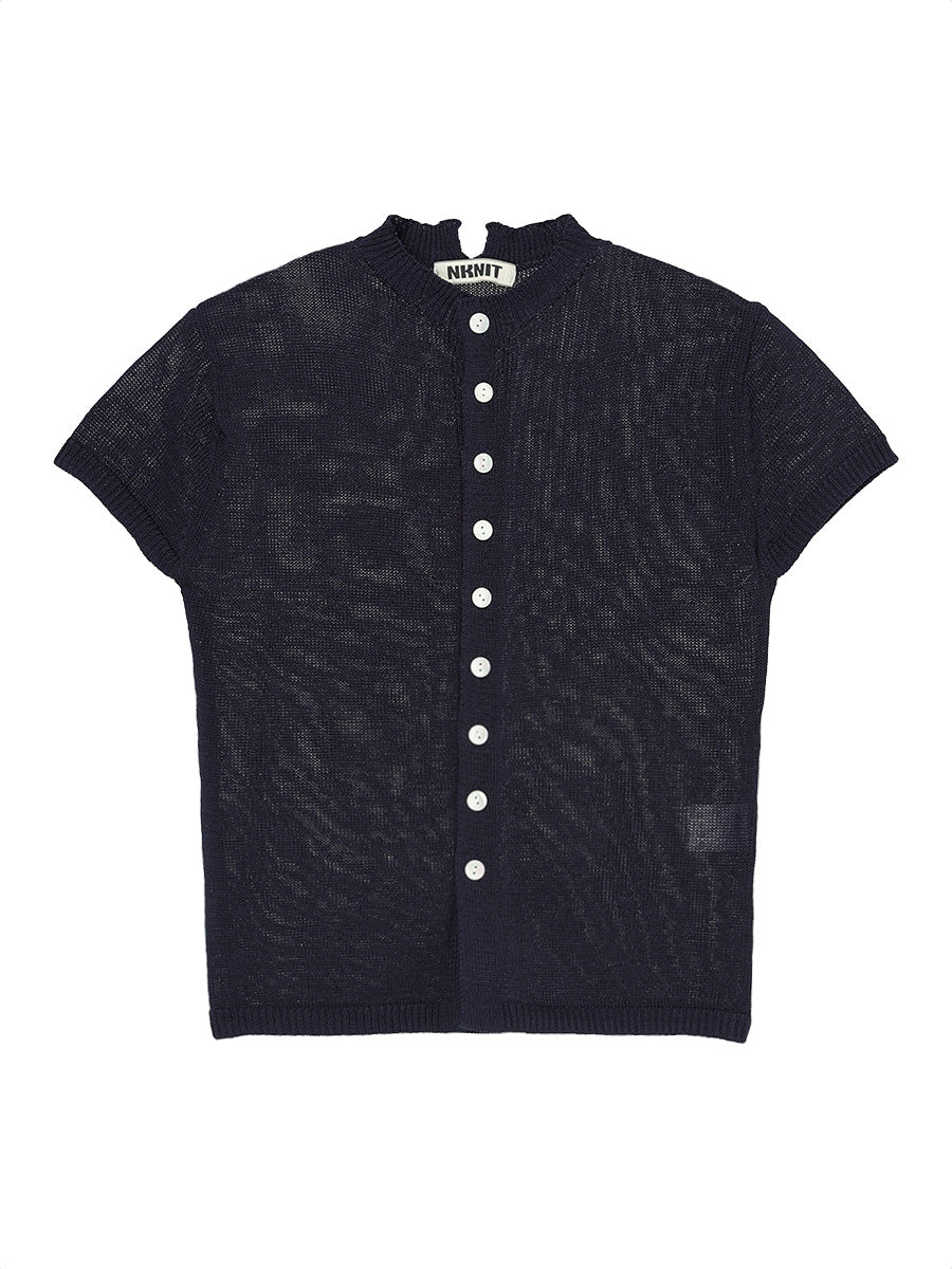 mock neck KNIT cardigan