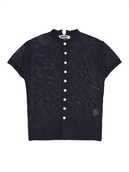 mock neck KNIT cardigan